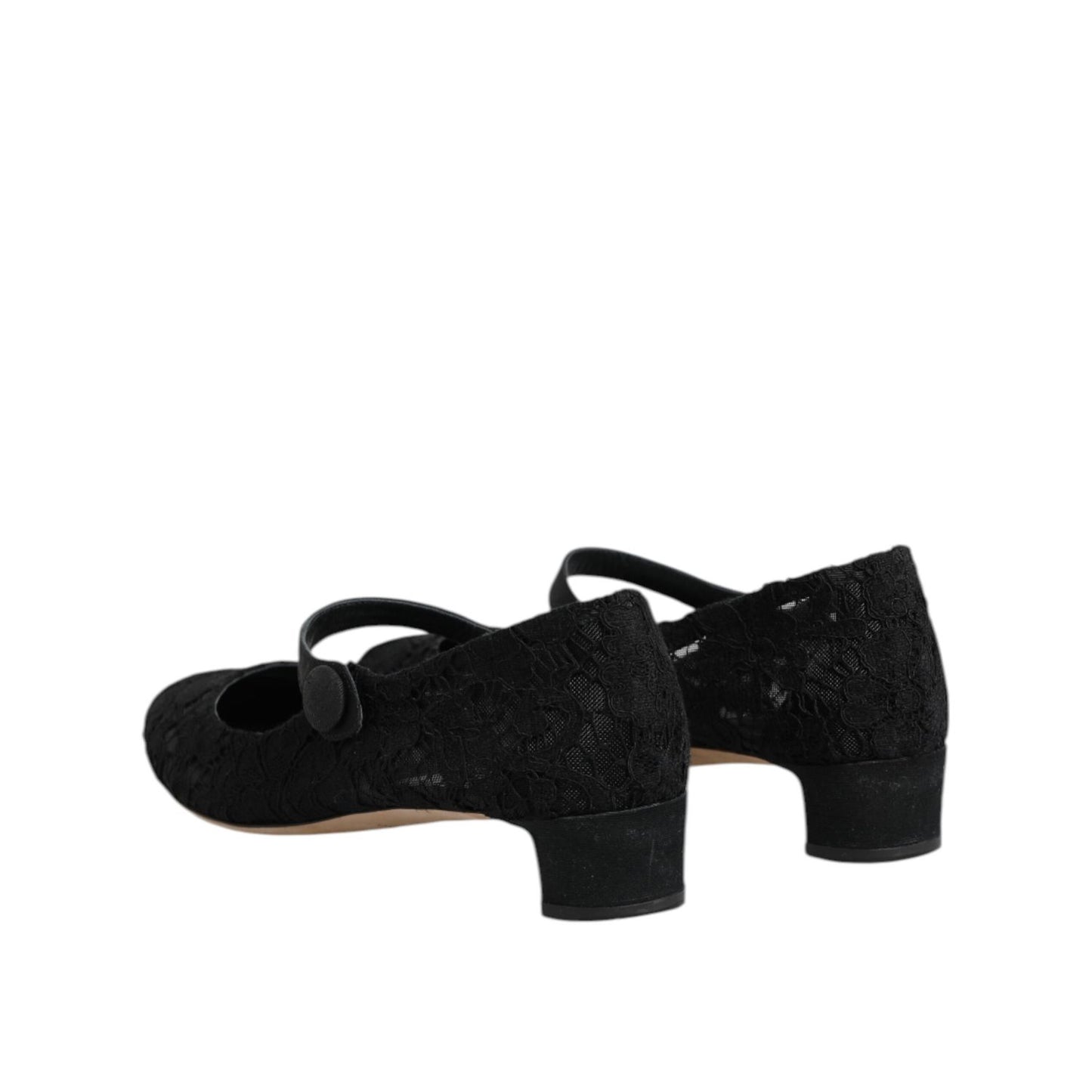Dolce & Gabbana Black Vally Taormina Floral Lace Pumps Shoes