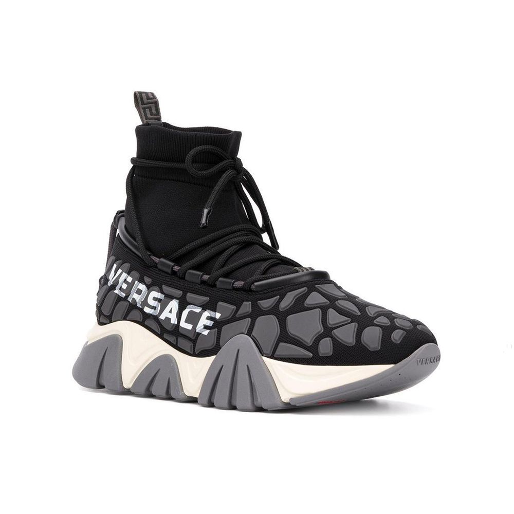 Versace Black Fabric Athletic Sneakers