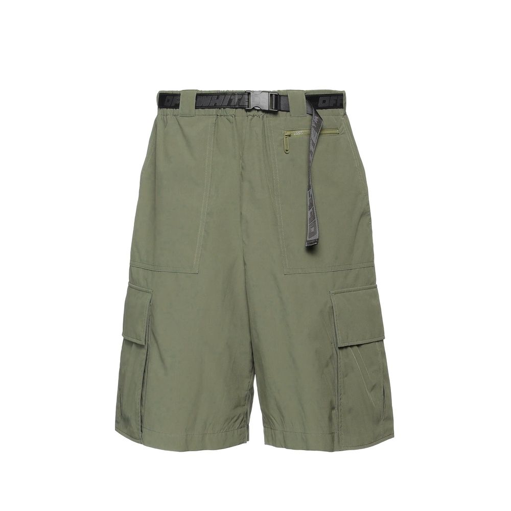 Off-White Green Polyamide Cargo Shorts