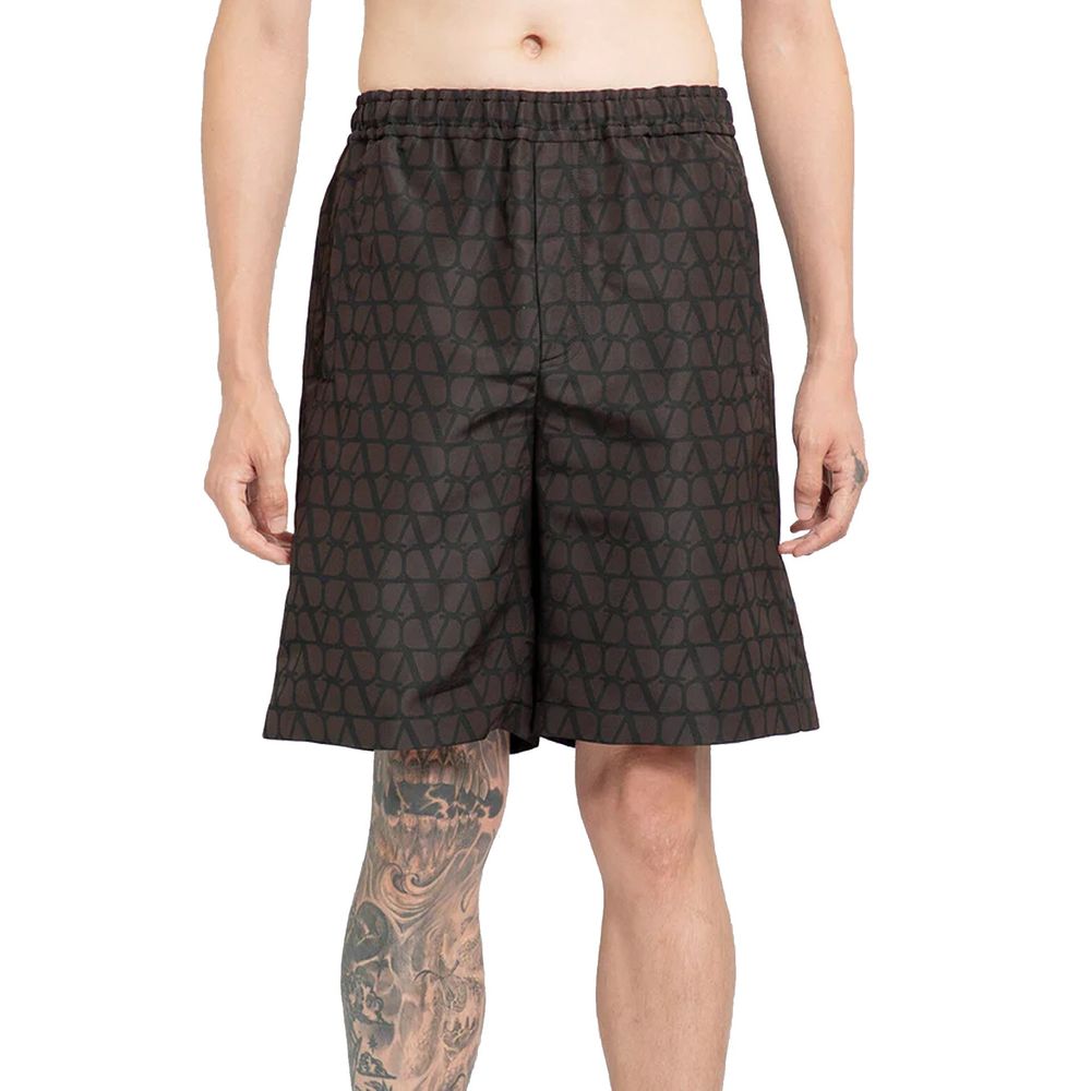 Valentino Brown Silk Shorts