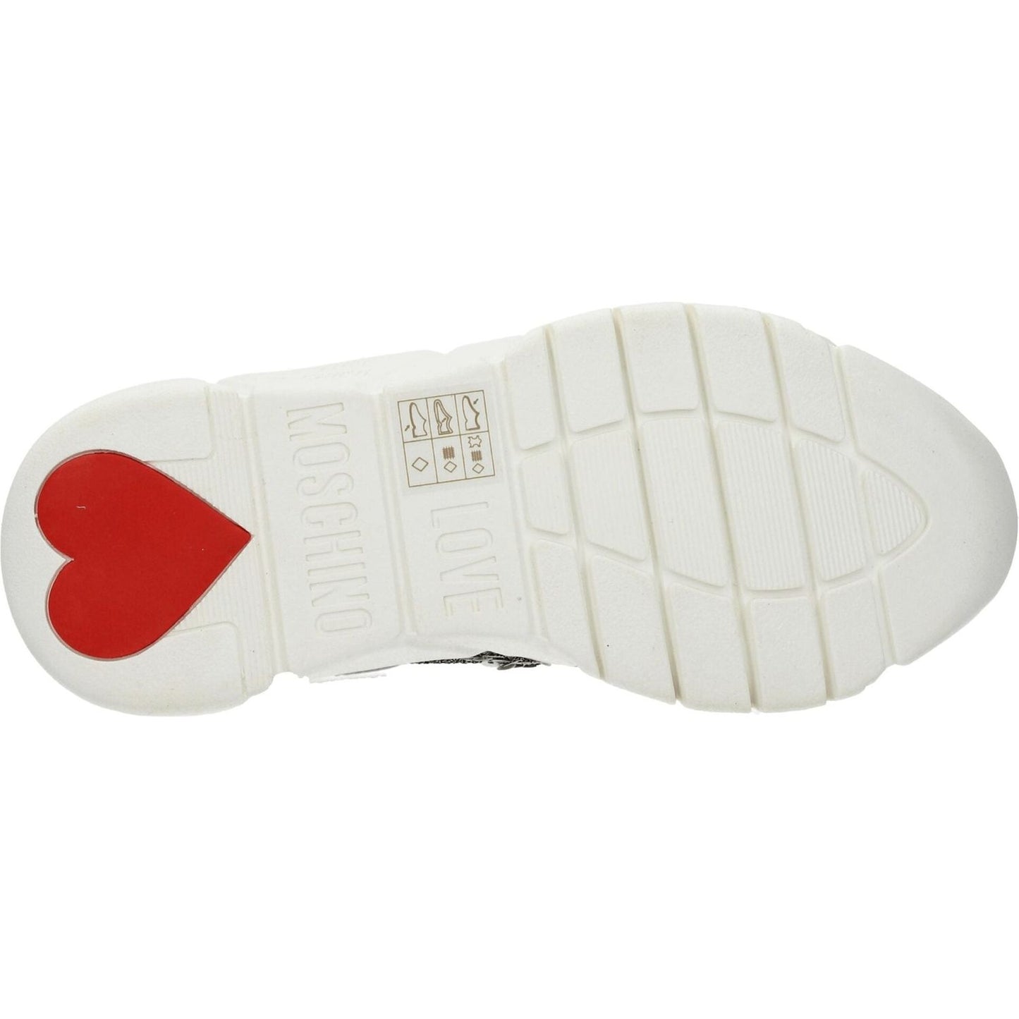 Love Moschino White Fabric Chunky Sneakers