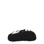 Palm Angels White Leather Slippers Sandals