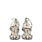 The Attico White Leather Stiletto Heels Sandals
