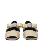 Versace Beige Leather Ballet Flats