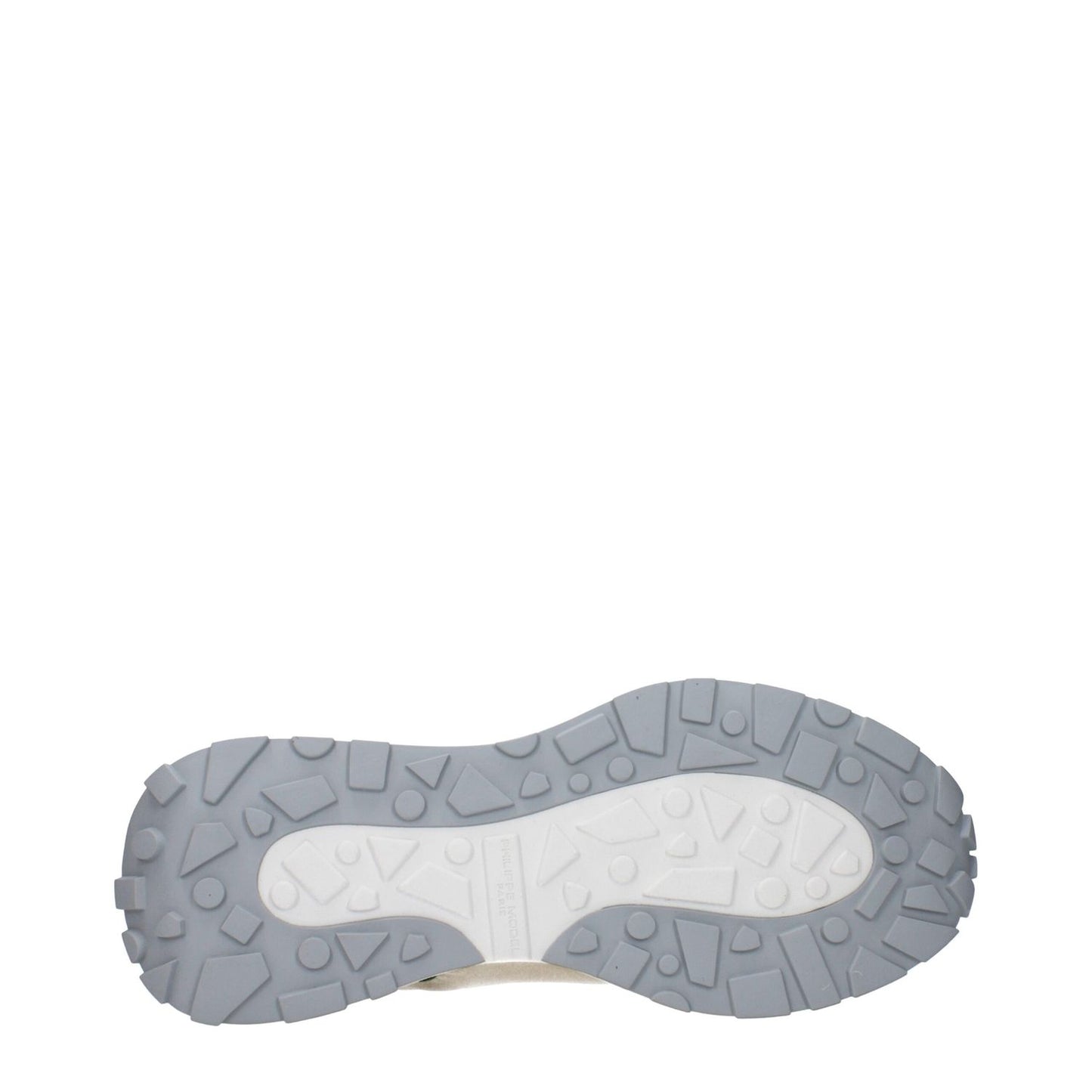 Outsole view of Philippe Model Green Fabric Athletic Sneakers highlighting grip and pattern.