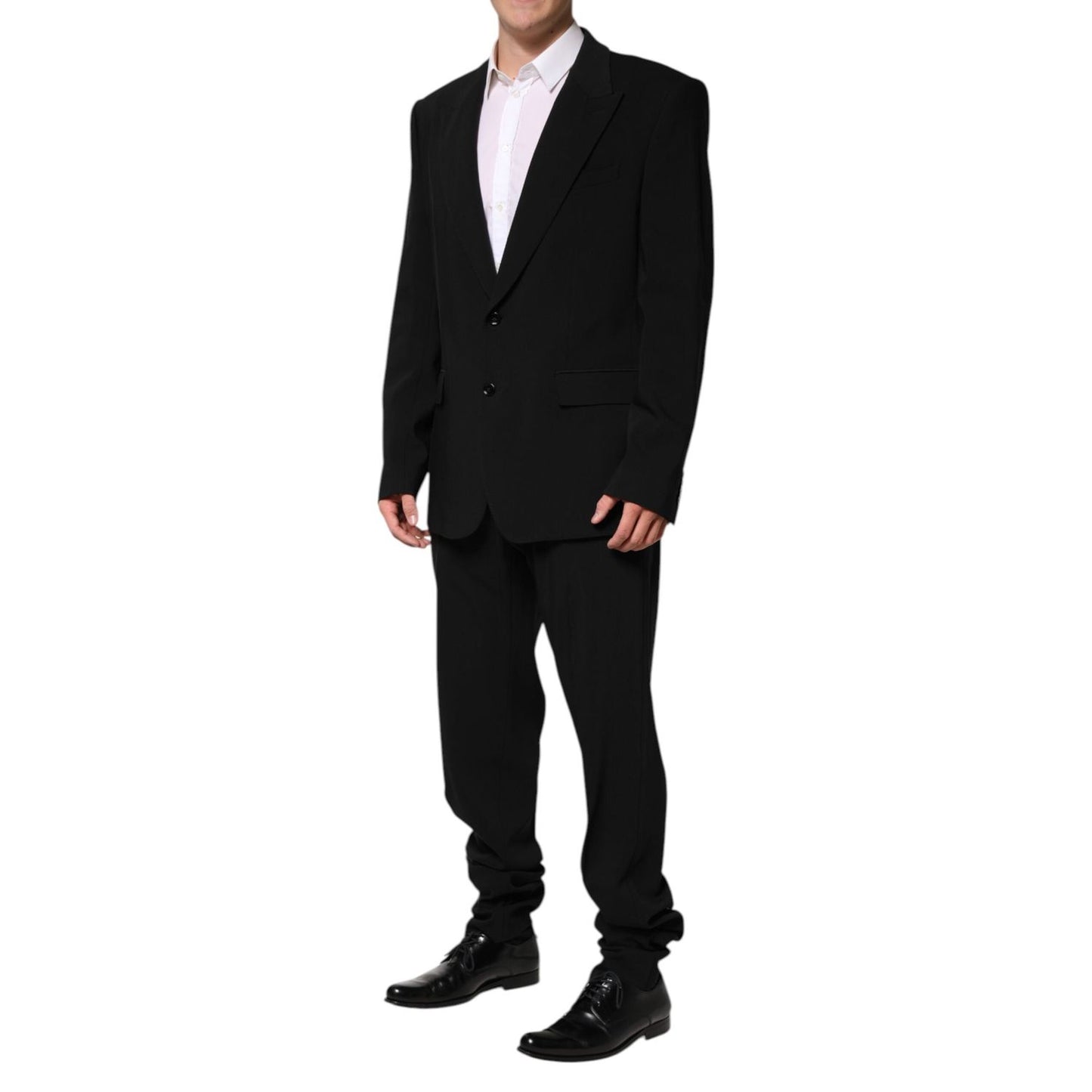 Dolce & Gabbana Black Cotton Single Breasted 2 Piece Suit KOS2363-58