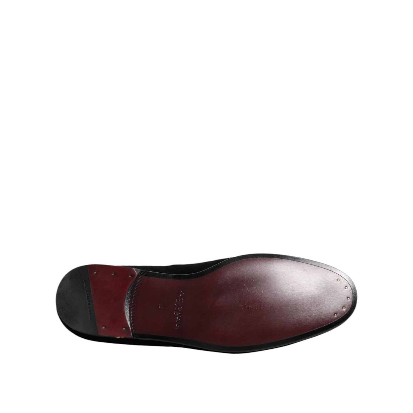 Dolce & Gabbana Black Velvet Gold Crown Mens Loafers Shoes