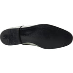 Dolce & Gabbana Silver Leather Rhinestones Derby Shoes