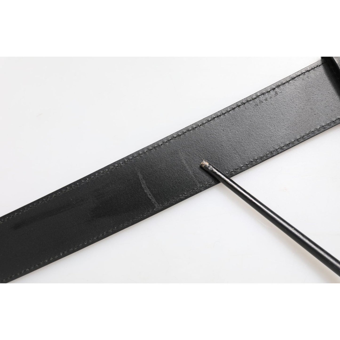 Dolce & Gabbana Black Leather Classic Metal Logo Buckle Belt BEL9496-90