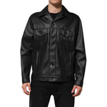 Dolce & Gabbana Black Polyester Button Down Biker Jacket JKT41517-50
