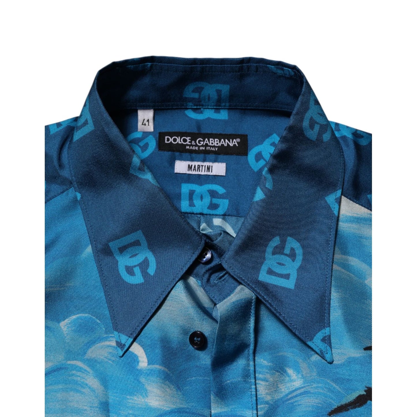 Dolce & Gabbana Multicolor Silk DG Long Sleeves Formal Shirt TSH91264-41