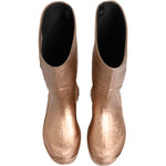 Dolce & Gabbana Rose Gold Rubber Pull On Rain Boots Shoes LA12771-41