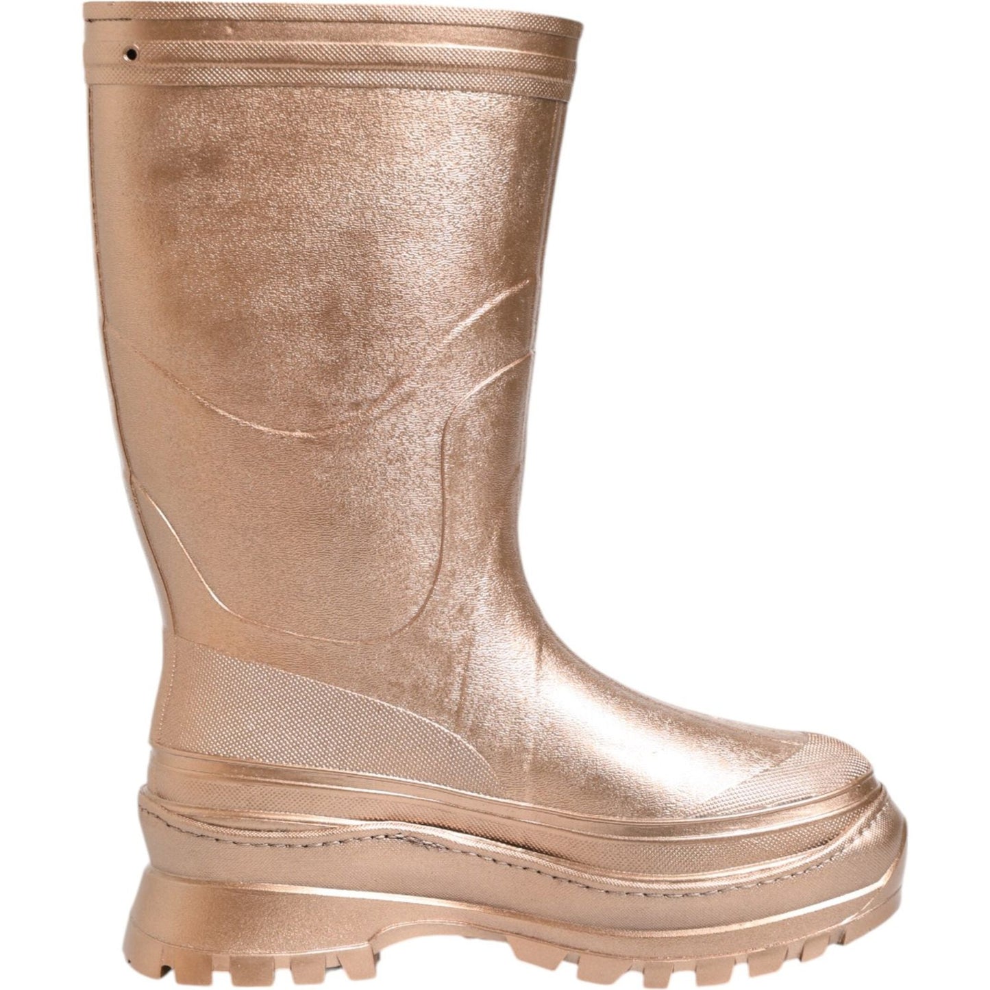 Dolce & Gabbana Rose Gold Rubber Pull On Rain Boots Shoes LA12771-41