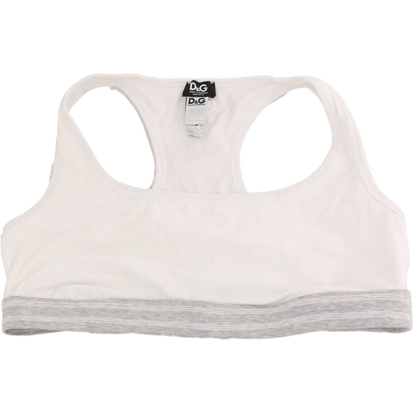Dolce & Gabbana White Cotton Sport Stretch Bra Underwear