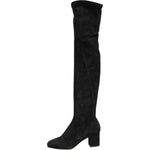 Dolce & Gabbana Black Suede Leather Knee High Boots Shoes