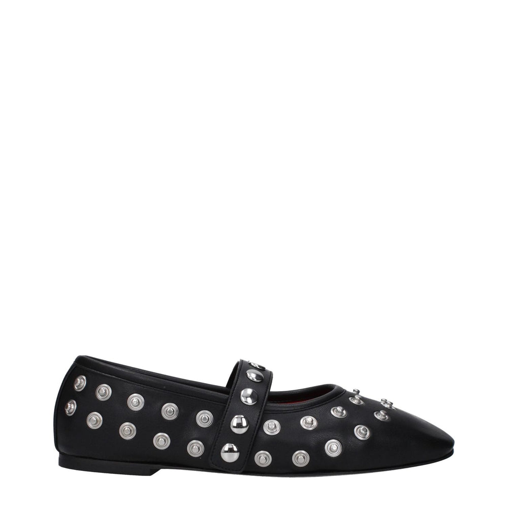 Stella McCartney Black Leather Ballet Flats ST-10027111416073-EU36.5/US6.5