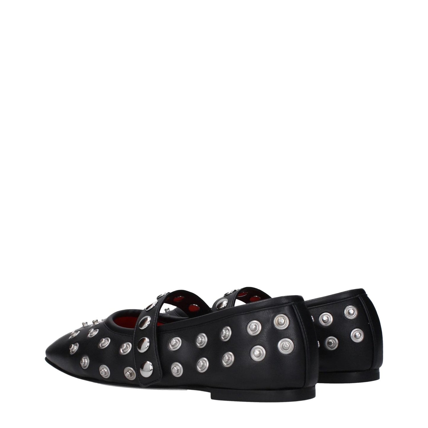 Stella McCartney Black Leather Ballet Flats ST-10027111416073-EU36.5/US6.5