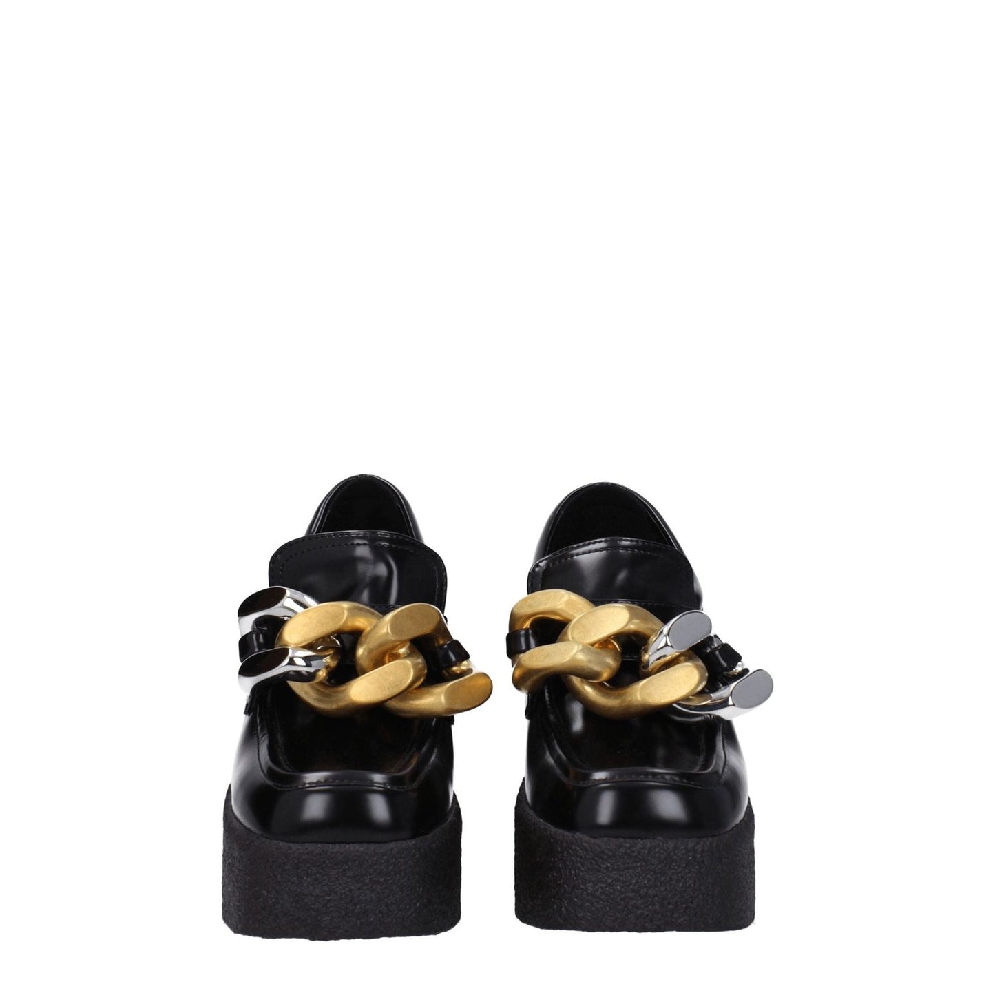Stella McCartney Black Leather Platform Loafers ST-8547463528713-EU37/US7