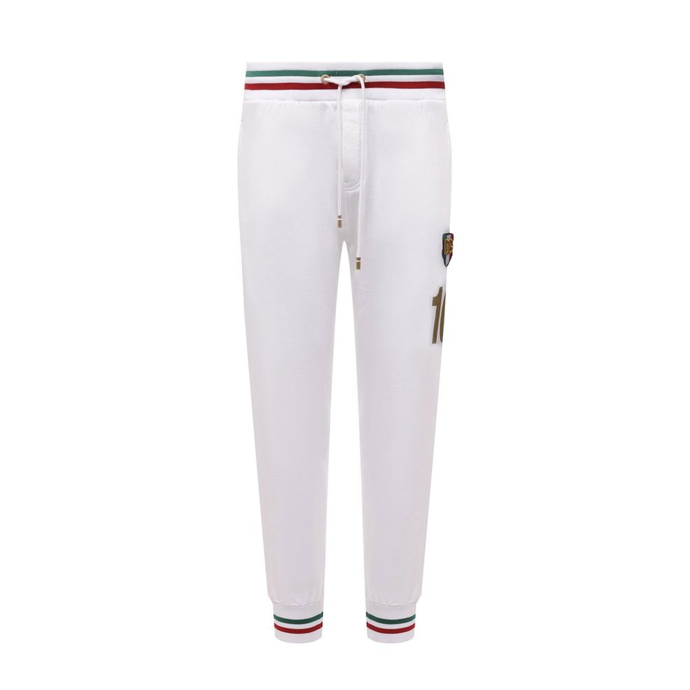 Dolce & Gabbana White Cotton Joggers (Workout Pants)