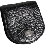 Dolce & Gabbana Black Exotic Skin Coin Condom Case Holder Pocket Wallet SMY10708