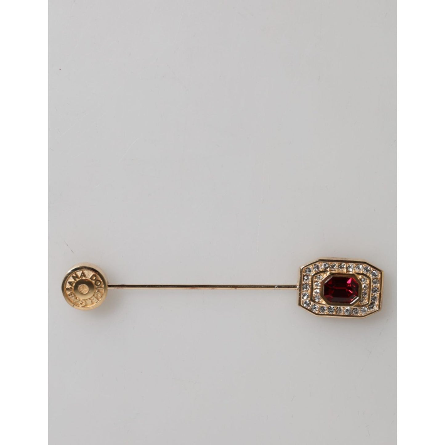 Dolce & Gabbana Rhinestone Embellished Sterling Silver Collar Brooch Pin