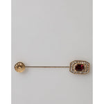 Dolce & Gabbana Rhinestone Embellished Sterling Silver Collar Brooch Pin