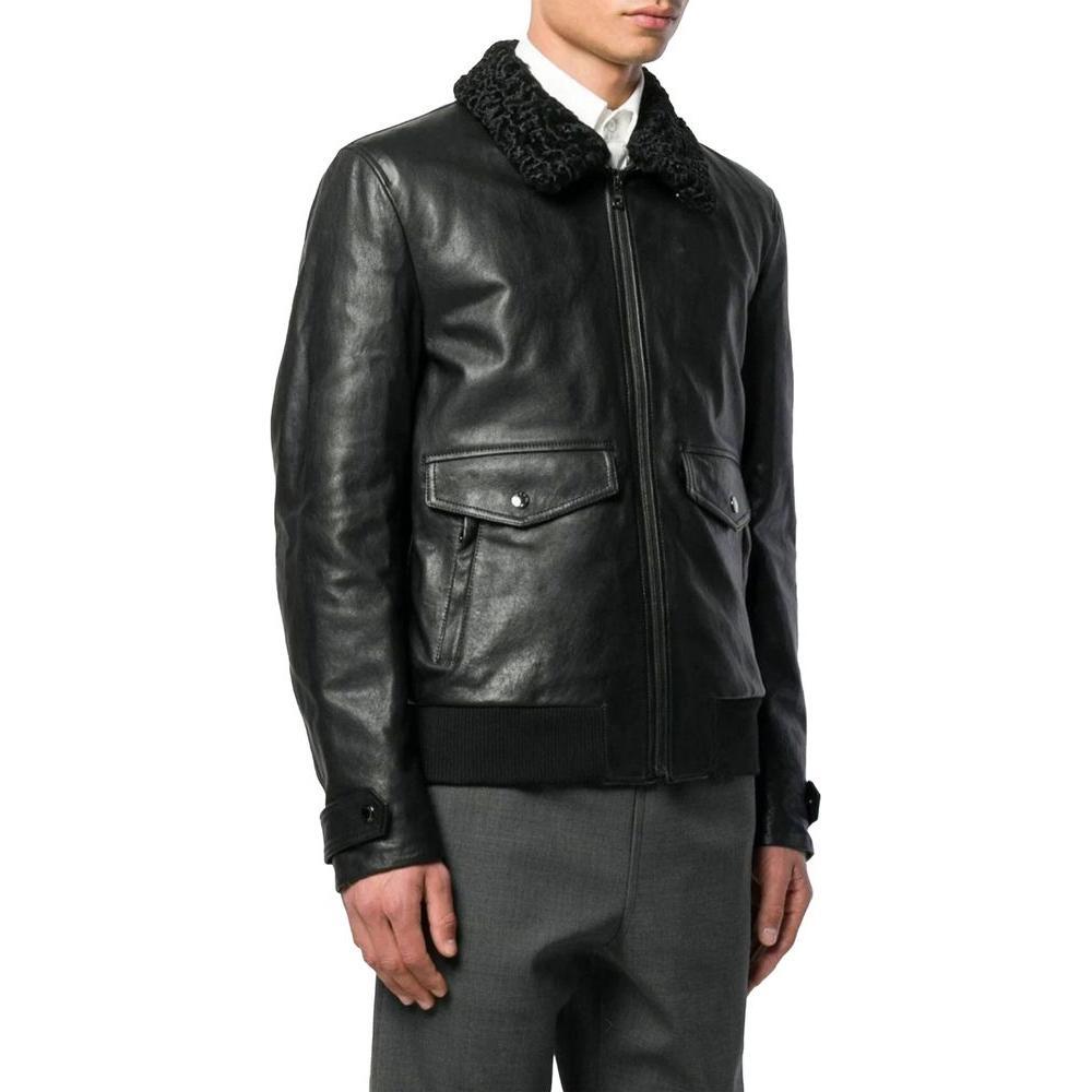 Dolce & Gabbana Black Lambskin Jacket