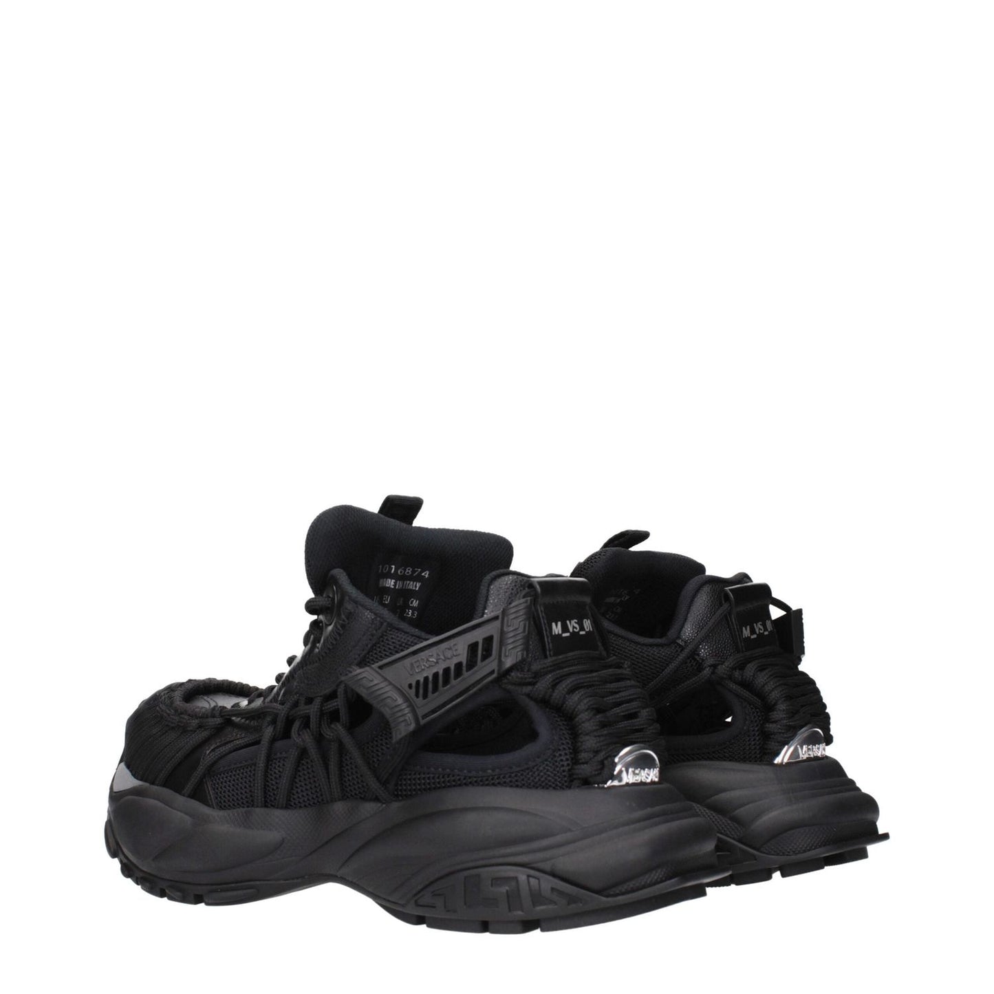 Versace Black Leather Athletic Sneakers VE-15247752397065-EU35/US5
