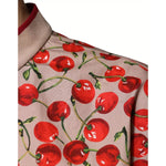 Dolce & Gabbana Beige Cherry Nylon Buttoned Casual Shirt TSH87290-54