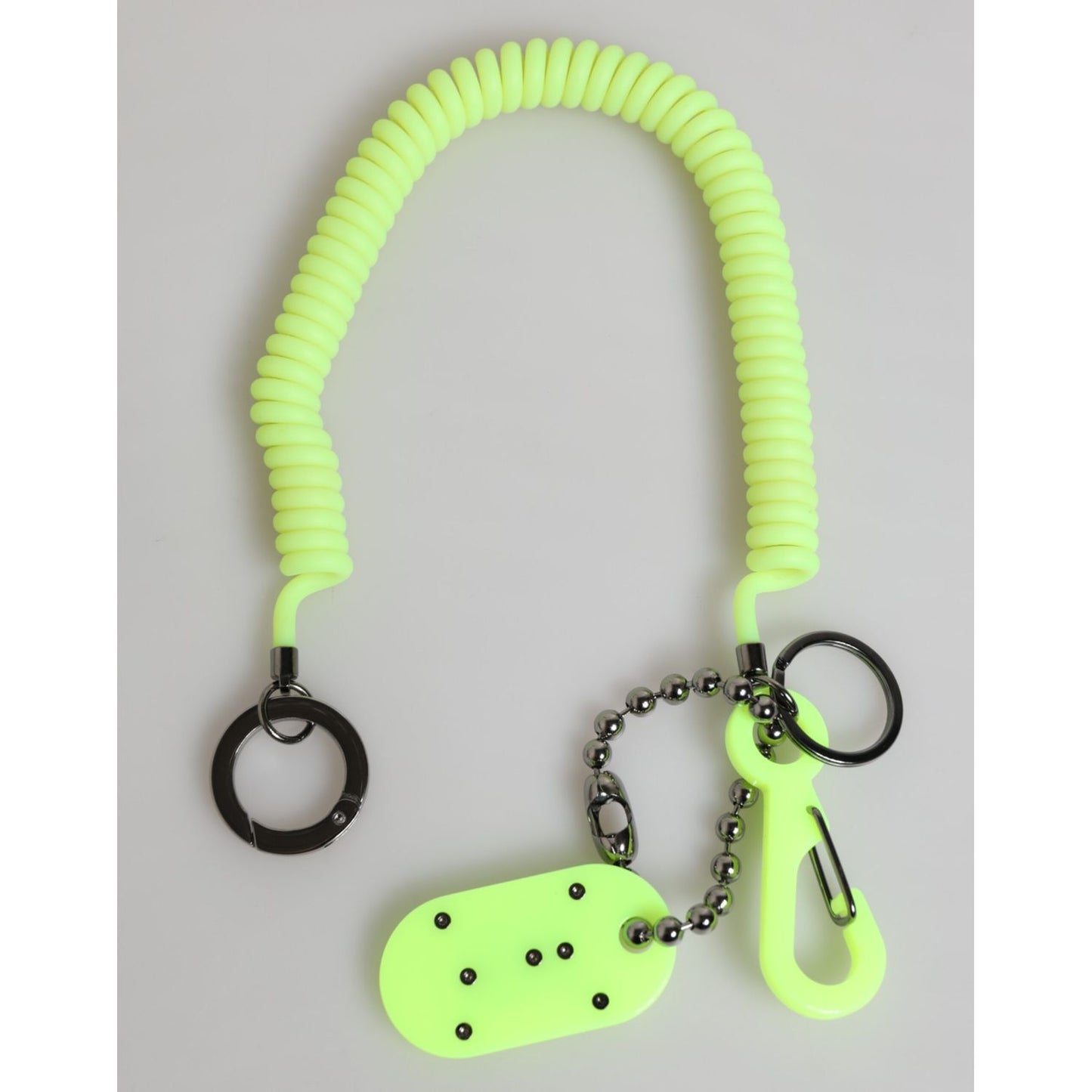 Dolce & Gabbana Green Springy Key Holder DG Logo Men's Keychain