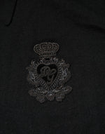 Dolce & Gabbana Black Cashmere Polo Men Longsleeves Sweater