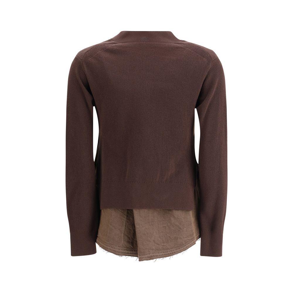 Sacai Cardigan with denim panel