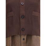 Sacai Cardigan with denim panel