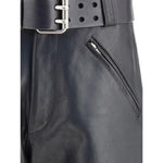 Saint Laurent Hammered leather belted Pants SA-845571YCTR21000-IT48 | M