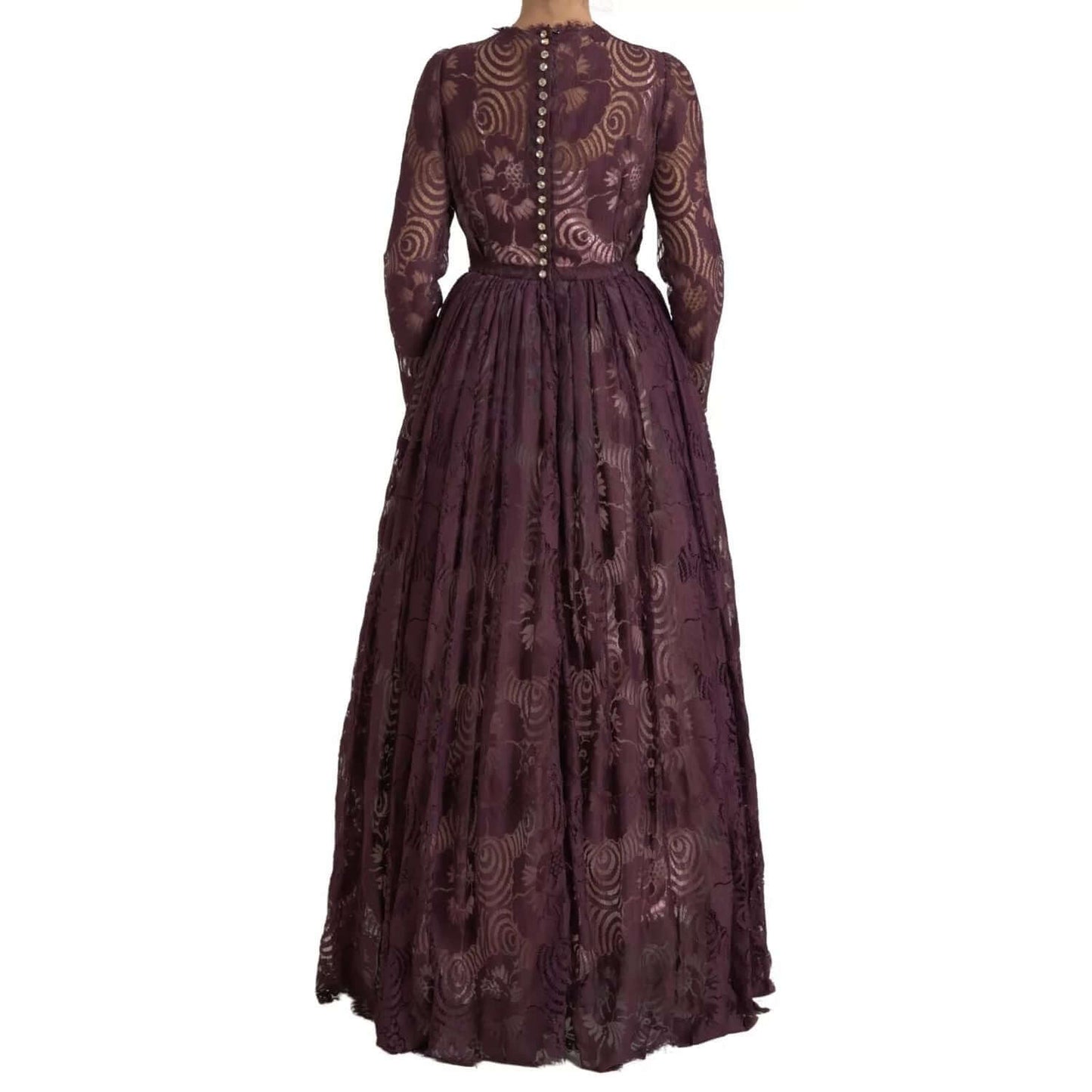 Dolce & Gabbana Purple Viscose Crystal A-Line Gown Dress