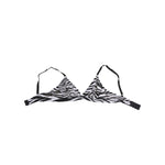 Dolce & Gabbana Black White Zebra Print Sheer Mesh Bralette Underwear