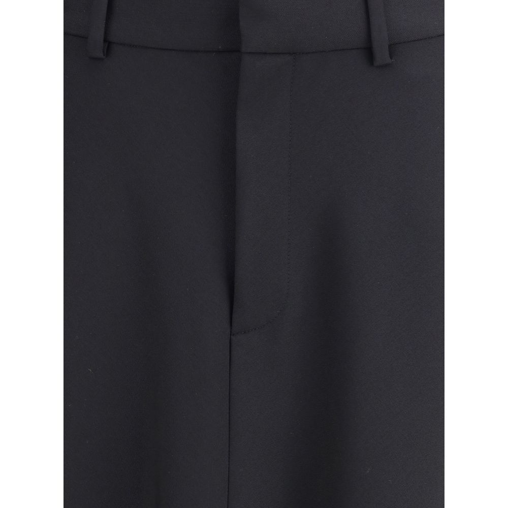 Close-up of Balenciaga Black Fleece Wool Long Skirt showing mid-rise waist and belt loops.