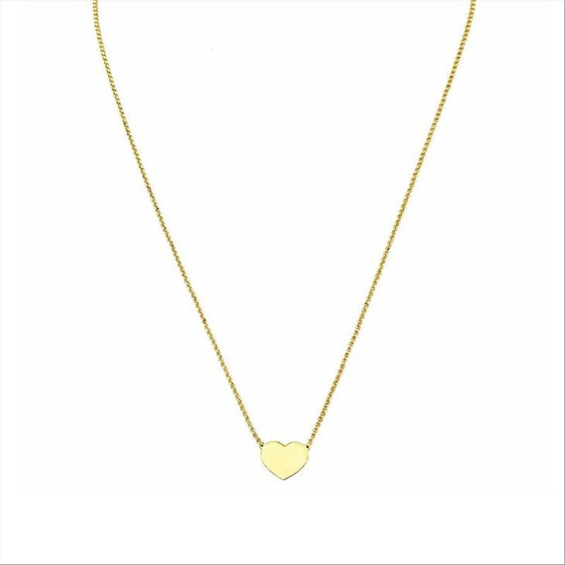 Gold heart necklace from AMEN JEWELRY Mod. CLHG3 collection, simple and elegant design.