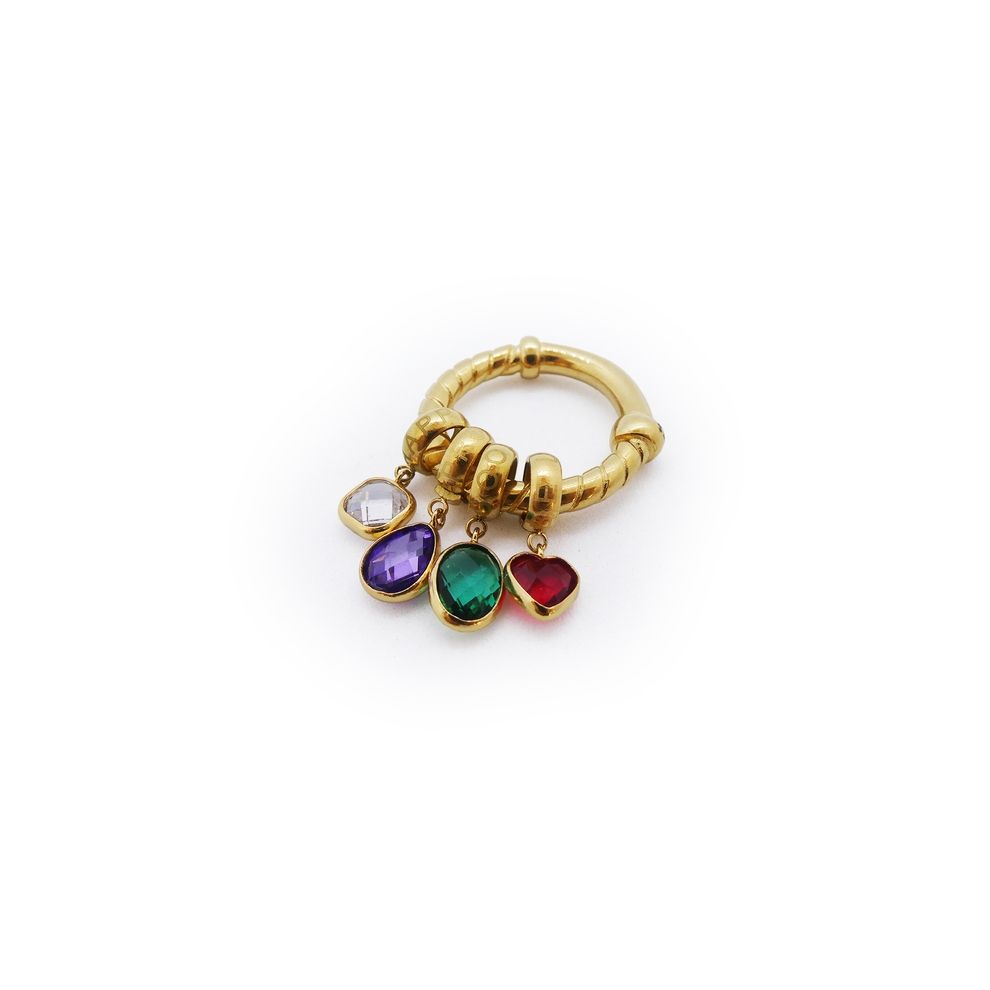 AN JEWELS JEWELRY Mod. AL.R2WI23SMC-7 gold ring with colorful gemstones