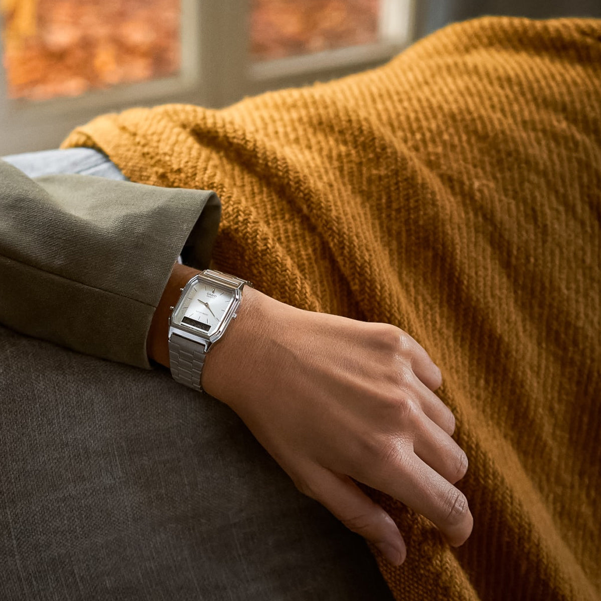 CASIO VINTAGE Mod. EDGY COLLECTION SUNRAY DIAL - SILVER AQ-230A-7AMQYES