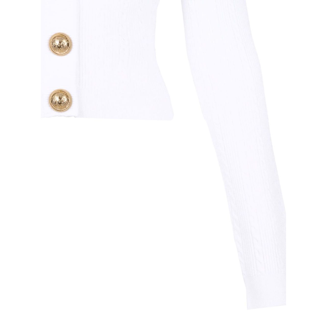 Balmain Button-Trim Cable-Knit Cardigan Topwear