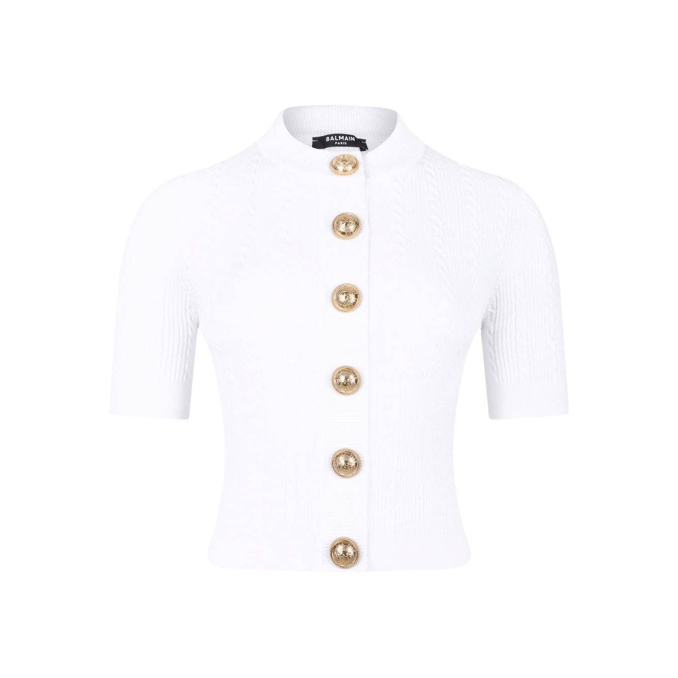 Balmain Ribbed buttoned top Topwear