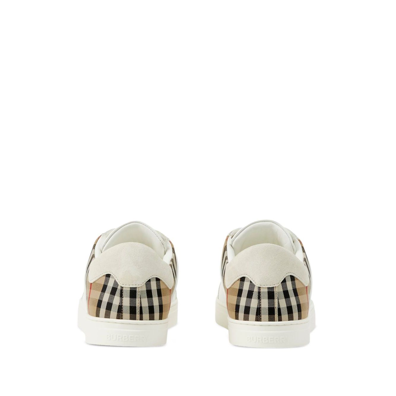 Burberry Leather, suede and check sneakers