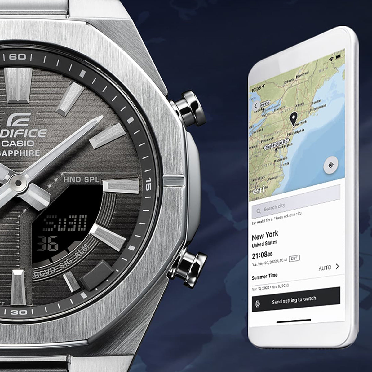 CASIO EDIFICE Mod. COMBI SLIM DESIGN Bluetooth® - GREY