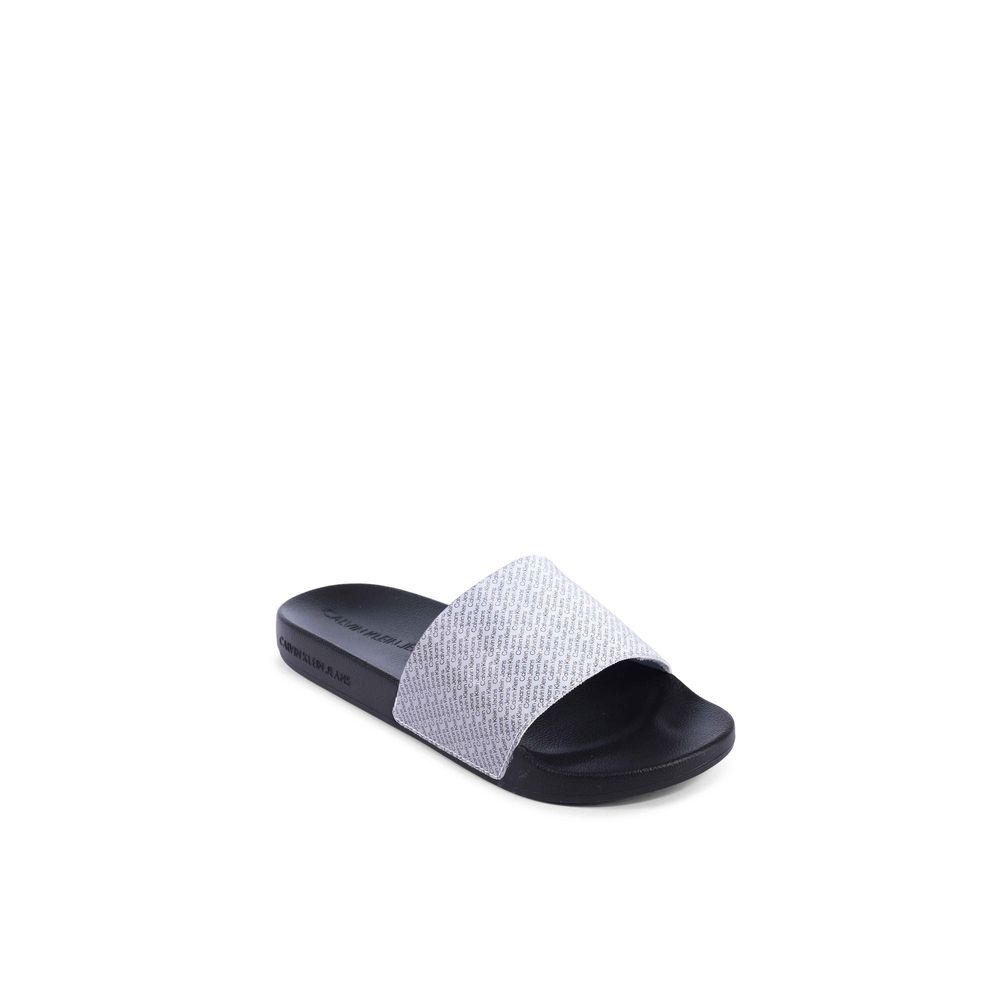 Calvin Klein Black Polyurethane Sandals for women, thermoplastic polyurethane, size 35, featuring a sleek black design.