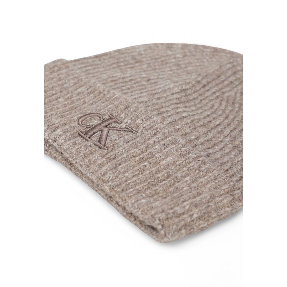 Calvin Klein Brown Marabou Cap (Baseball Hat) with ribbed design and embroidered CK logo