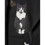 Dolce & Gabbana Black Bee Crown Embellished Suit Coat Blazer
