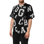 Dolce & Gabbana Black Cotton Letter Logo Short Sleeve T-shirt