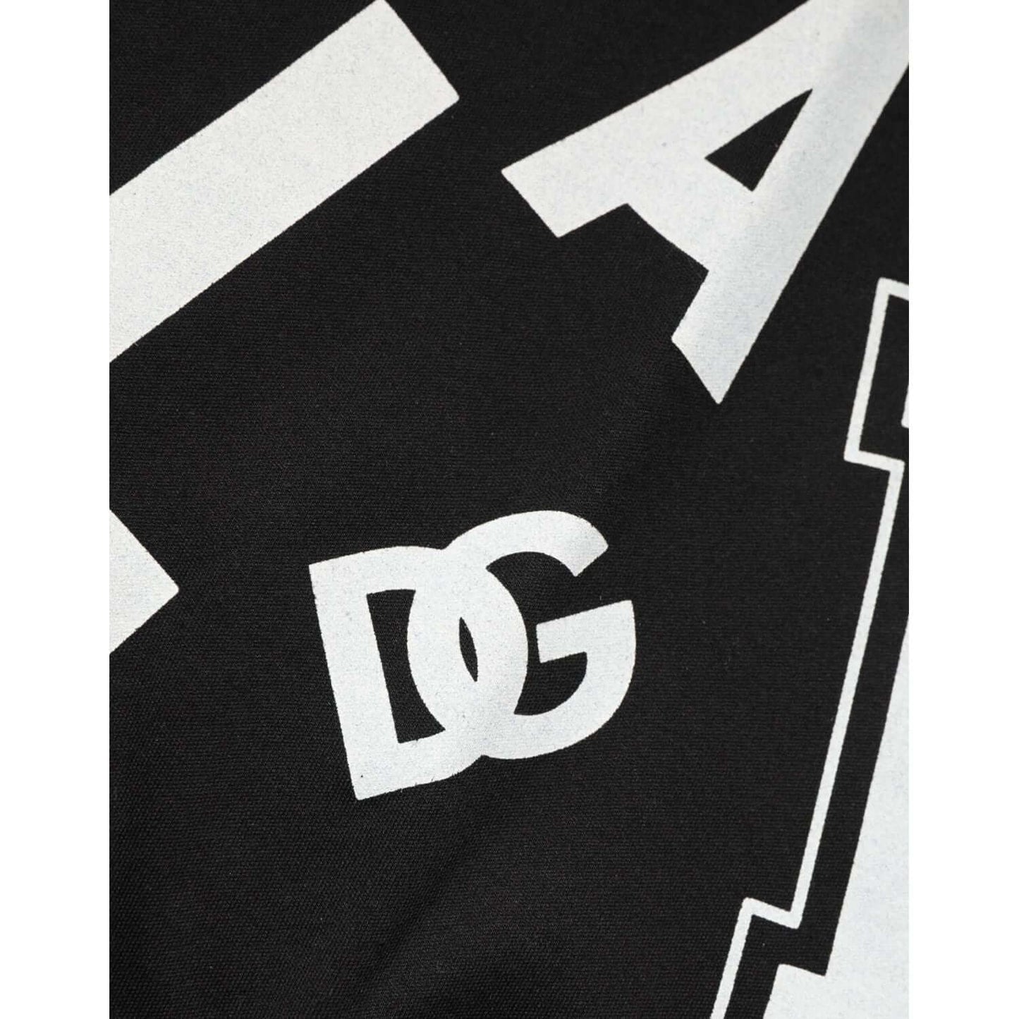 Dolce & Gabbana Black Cotton Letter Logo Short Sleeve T-shirt