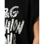 Dolce & Gabbana Black Cotton Sleeveless DG Fashion Top